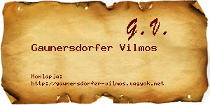 Gaunersdorfer Vilmos névjegykártya